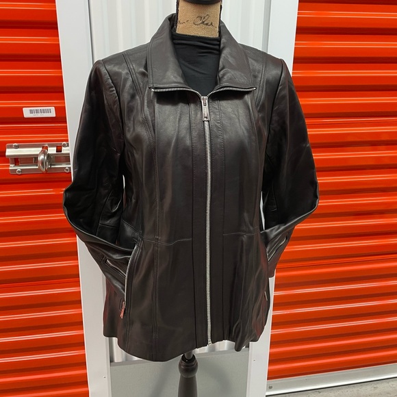 CALVIN KLEIN 1X SMOOTH SOFT BLACK LAMBSKIN LEATHER JACKET ๐งฅ ๐NWT NEVER WORN!๐ - Picture 1 of 15